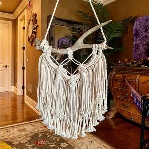 Handmade Macrame Wall Hanging Backdrop Crochet Art